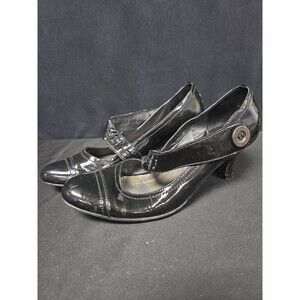 Django & Juliette Women’s Black Leather Mary Jane Heels US 10 EU42